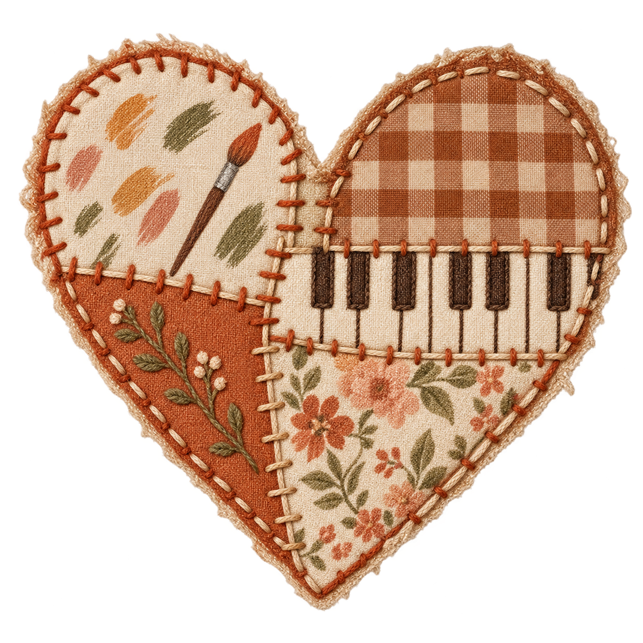 Patchwork heart illustration